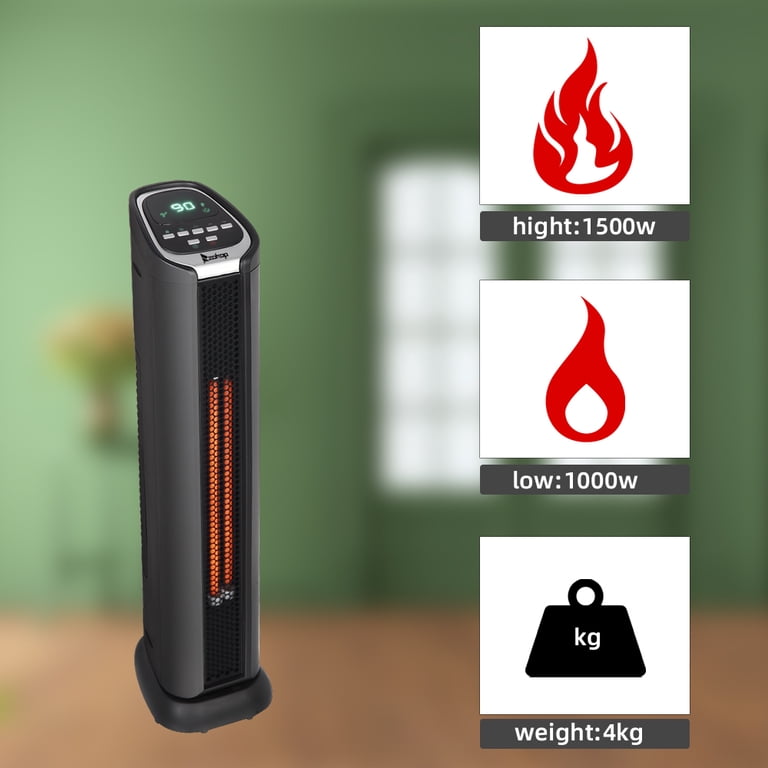 Portable Electric Space Heater, Tower Infrared Space Heaters with Timer and  Thermostat, Small Space Heater with Remote Control for Office Home,  Overheat and Tip-Over Protection, 3 Heat Settings, L2759 - Walmart.com