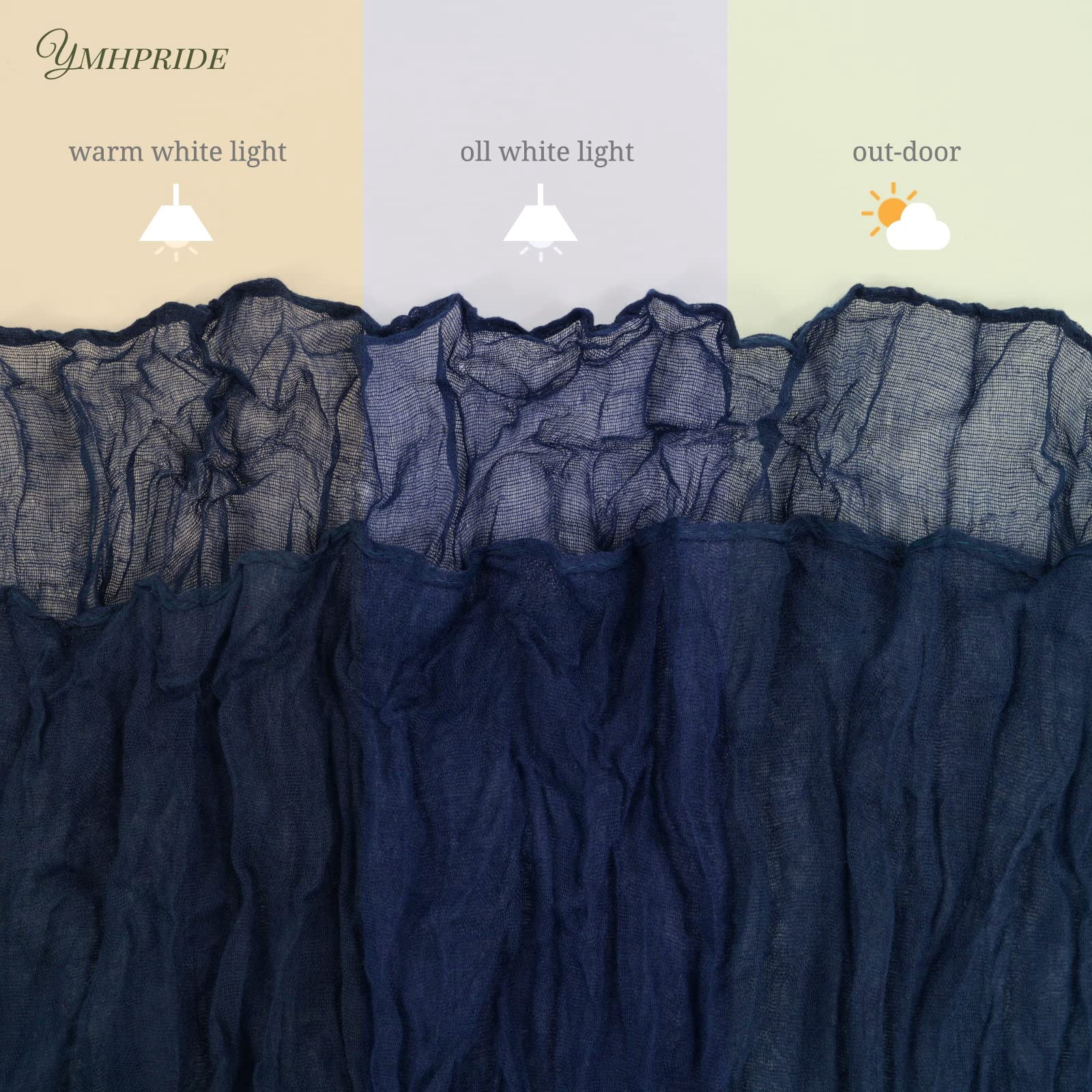 12 Pack 35 x 120 inch Long Boho Cheese Cloth Gauze Table Runners Semi Sheer Table Runner for Wedding Decor