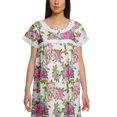 thumbnail image 3 of Moomaya Womens Printed Round Neck Nursing Sleepwear Cotton Poplin Nightdress, 3 of 5