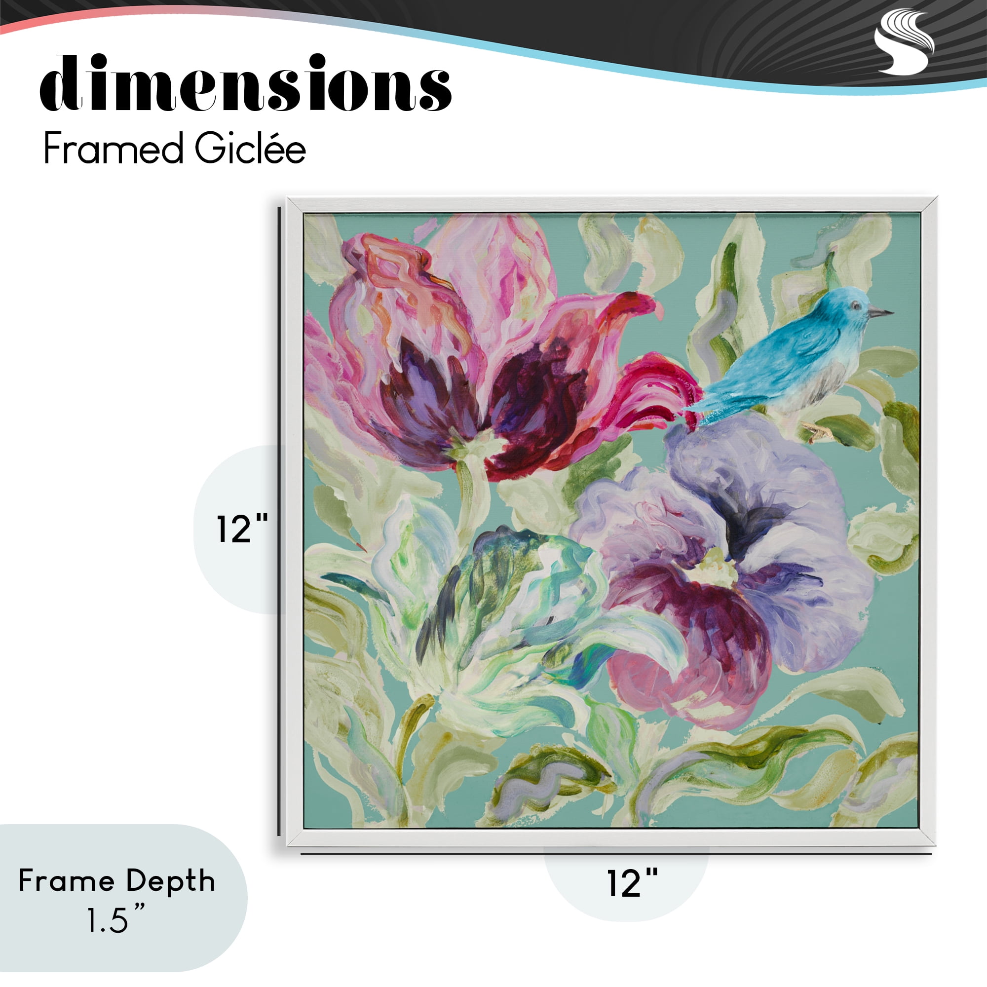 Stupell Industries Lyrical Garden Strokes White Framed Giclee Art, design by Lanie Loreth