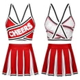 thumbnail image 3 of Alvivi Women Adults Cheerleader Uniform Cross Crop Top+Pleated Skirt, 3 of 7