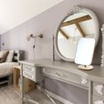 thumbnail image 2 of 1PC Tabletop Portable Makeup Mirror Wooden Rotatable Movable Cosmetic Mirror, 2 of 8