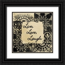 Grey, Jace 26x26 Black Ornate Wood Framed with Double Matting Museum Art Print Titled - Live Love Laugh