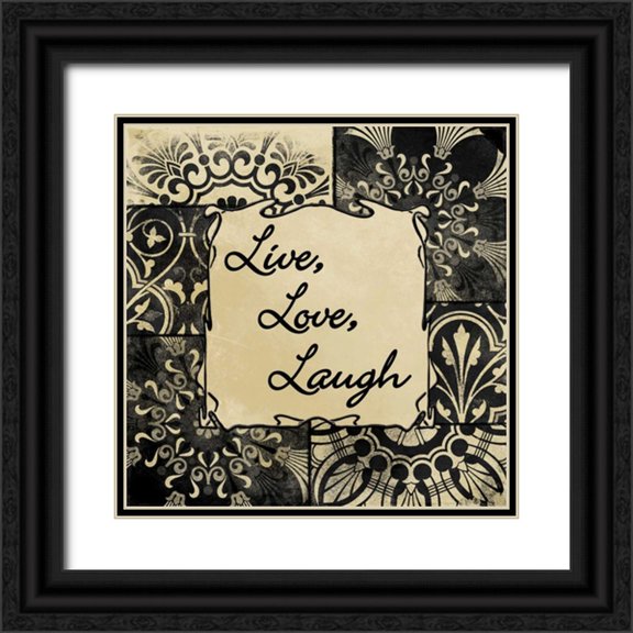 Grey, Jace 20x20 Black Ornate Wood Framed with Double Matting Museum Art Print Titled - Live Love Laugh