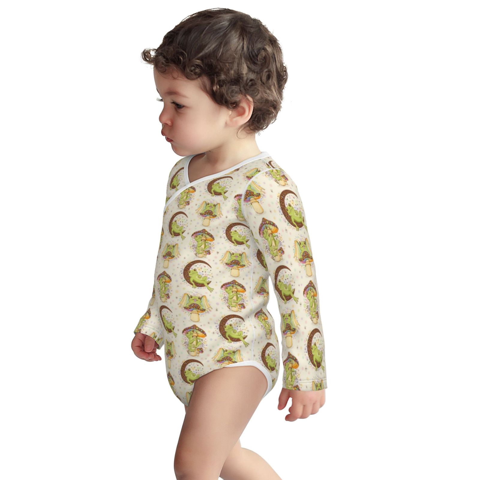 Xecao Frogs Print Baby unisex-baby Cotton Long-sleeve Bodysuits-2 Years