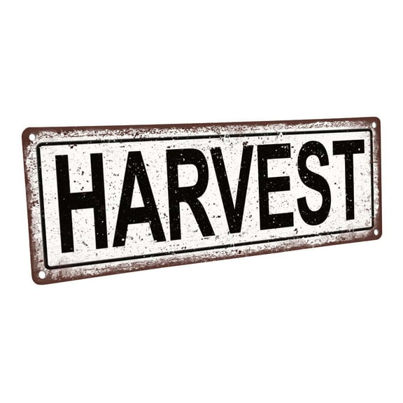 Harveest 4"x12" Metal Sign, Wall Décor for Seasonal and Holidays