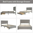 thumbnail image 6 of Queen Bed Frame, New Upgraded Velvet Upholstered Platform Bed with Headboard and Drawer, Modern Queen Size Storage Bed Frame Bedroom Furniture, Hold up to 500lbs, No Box Spring Needed, Gray, 6 of 10