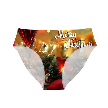 

Womens Underwear Christmas Printed Underwear Briefs Casual Comfortable Underwear Underwear