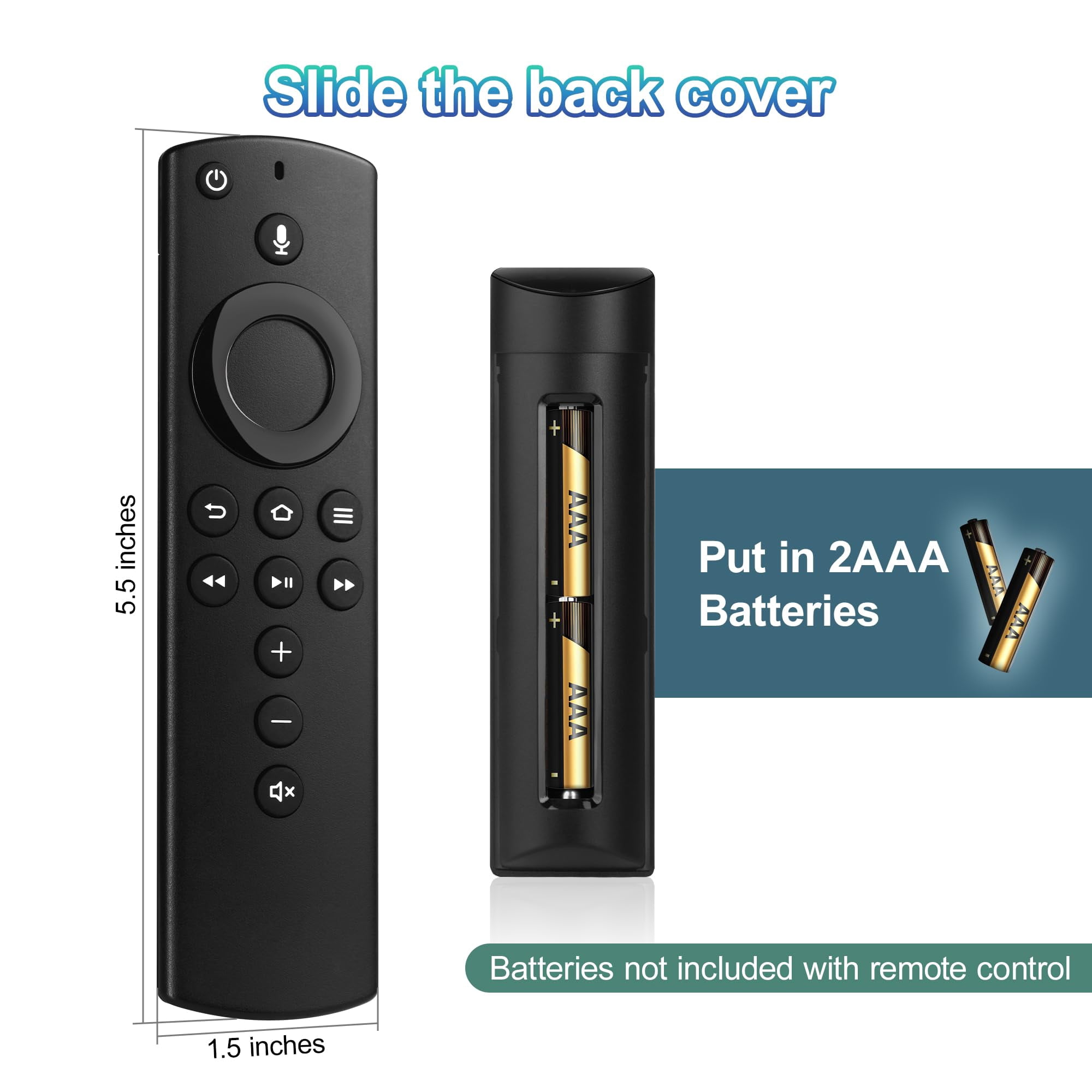 Replacement Voice Remote Control Compatible with All Fires-Series TVs Stick & Cube,TVs Stick Lite/Stick (2nd Gen)/TVs Stick 4K/TVs Cube (1st/2nd Gen),and fit for Smart TVs 3rd Gen