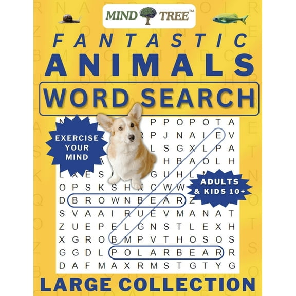 Fantastic Animals Wordsearch Book: Hard Word Search For Adults and Kids 10 , Great Wordsearch Books to Exercise Your Min, (Paperback)