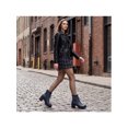 thumbnail image 5 of BLISSFUL STEP Woen's Back to School Ankle Boots Faux Leather Lace Chunky Heel Platform Zipper Combat Boots Navy Blue 7, 5 of 7