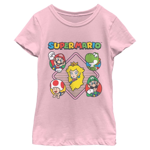 Girls Nintendo Peach Diamond Badge T Shirt