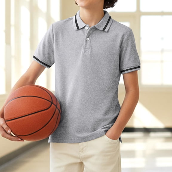 Kids' Athletic Polo Shirt Quick Dry Team Practice Top PE Class Clothing Collared