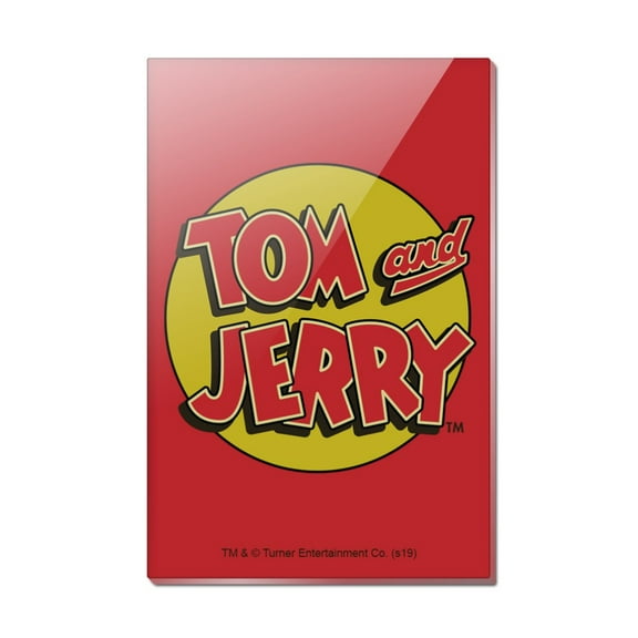 Tom and Jerry Logo Rectangle Acrylic Fridge Refrigerator Magnet