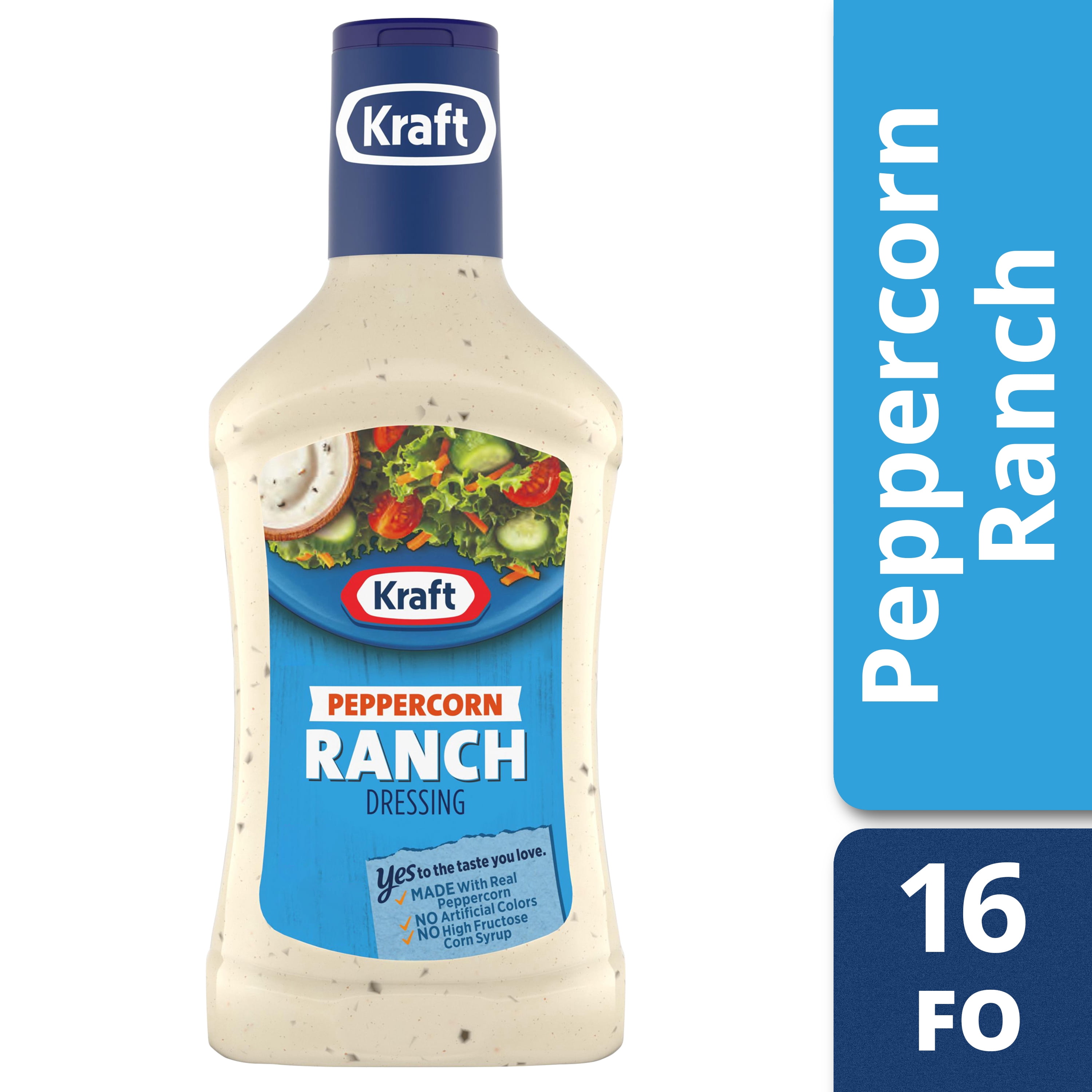 Kraft Peppercorn Ranch Dressing, 16 fl oz Bottle