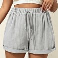 thumbnail image 3 of Asxite Plus Size Womens Pajamas Pants High Waist Drawstring Elastic Waist Solid Cuffed Summer Sleepwear, 3 of 5