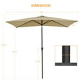 thumbnail image 4 of Sonerlic 10 x 6.5ft Outdoor Patio Rectangular Table Umbrella with Hand Crank and Push Button Tilt for Deck, Poolside and Garden,Sand, 4 of 9