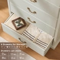 thumbnail image 3 of Joaxswe 47'' Tall 6 Drawer Dressers for Bedroom, Modern Wood Chest of Drawers for Living Room, Bedroom, White, 3 of 8