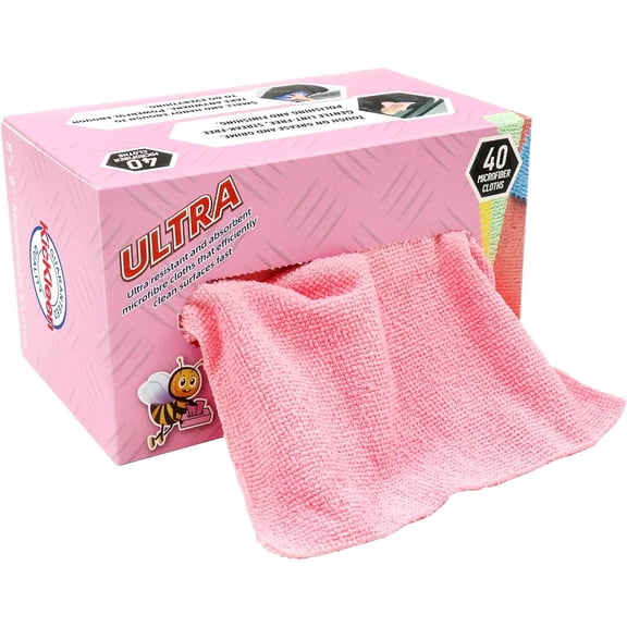 [Microfiber Cleaning Cloths] 40-Pack Cleaning Cloths - Extra Durable, Lint-Free, Quick-Drying, Non-Abrasive for Home, Kitchen, Car, Electronics, Glass - (40-Pack), Microfiber Cleaning Cloths, Home Ca