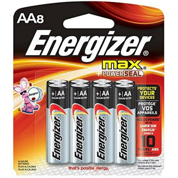 Energizer Max Alkaline AA Batteries 8 ea (Pack of 3)