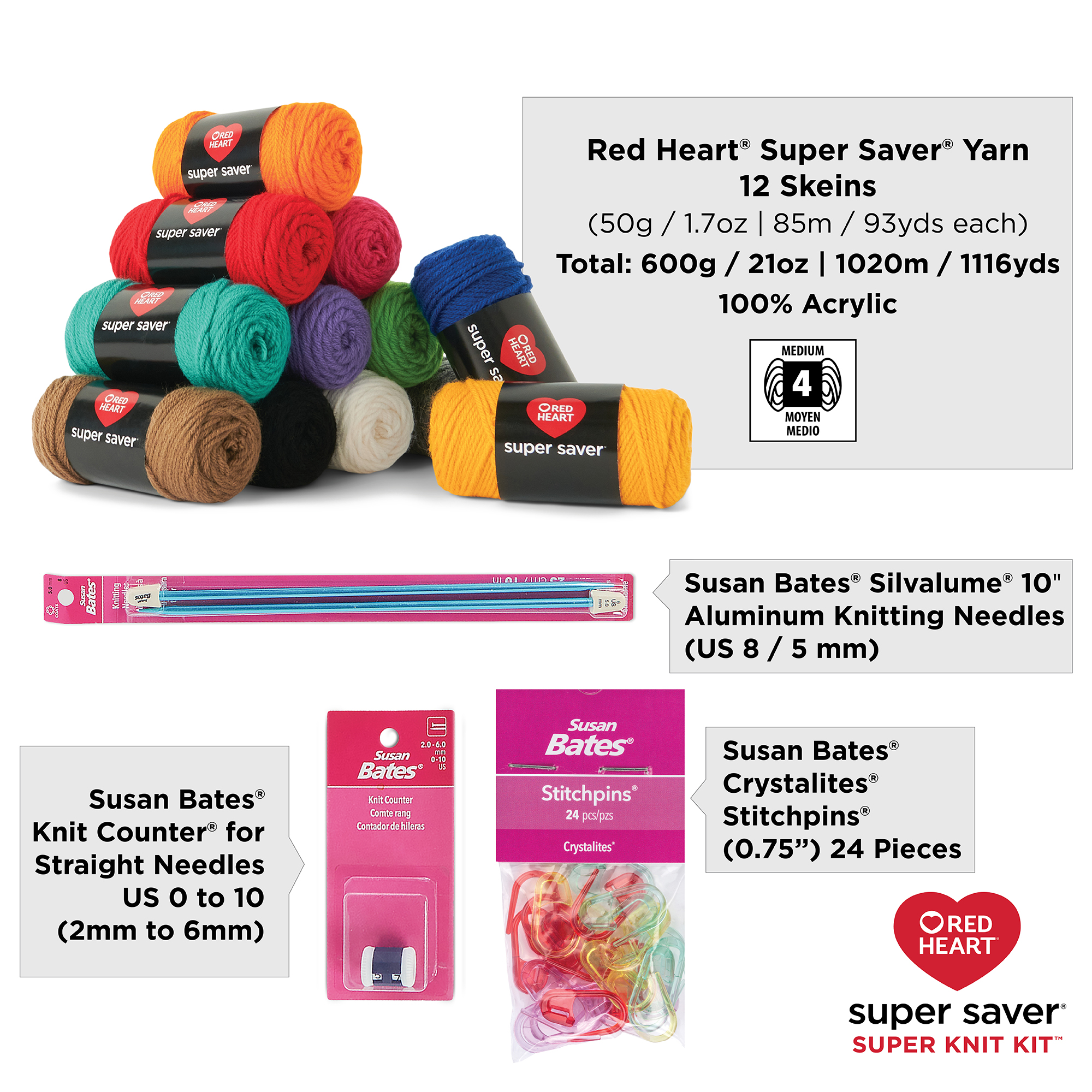 Red Heart Super Saver Super Knit Kit (12 Balls) photo 6