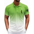 thumbnail image 2 of Mlqidk Mens American Flag Polo Shirt Casual American Flag Golf Shirt Stretch Patriotic Red White and Blue Tee Top Regular Fit Short Sleeve Collared Shirts Green M, 2 of 5