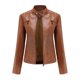 thumbnail image 1 of Chaqueta delgada de cuero con cuello levantado y cremallera para mujer Fridja  BV0+714, 1 of 5