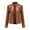 Manteau Doré, variante sur Qetyuw Vestes Courtes en Faux Cuir pour Femmes Manches Longues Col Montant Veste Moto Fermeture Éclair Complète Manteau Décontracté