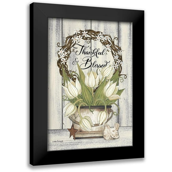 Spivey, Linda 11x14 Black Modern Framed Museum Art Print Titled - Thankful And Blessed
