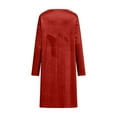 thumbnail image 5 of Velvet Dress for Women Cowl Neck Wedding Dress Long Sleeve Ruched Pencil Vintage Cocktail Mini Dresses, 5 of 9