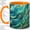 Orange, variant on Sea Turtle Coffee Mug, Stained Glass Ocean Art, Coastal Daily Tea Sips