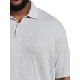thumbnail image 3 of Big + Tall Essentials by DXL Men's Big and Tall  Men's Pique Mesh Short-Sleeve Polo Shirt, Light Grey, 6XLT Light Grey Heather, 3 of 5