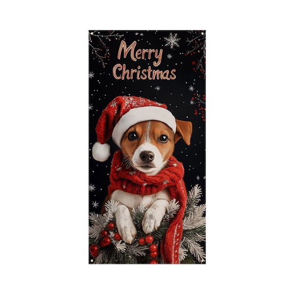 Christmas Door Cover Decoration Polyester Tapestry For Holiday Party Home Decor
