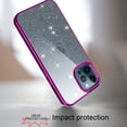 thumbnail image 2 of Crystal Bling Clear Case for iPhone 12 Pro Max 6.7" 2020,Allytech Slim TPU Back Luxury Sparkly Anti-Slip Shockproof Anti-Scratch Protective Girls Women Case for iPhone 12 Pro Max 2020(6.7 inch),Purple, 2 of 5