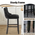 thumbnail image 4 of Bar Stools Set of 2, LegaHome 26" Counter Height Bar Stools with Back Sets of 2, Velvet Upholstered Bar Stool with Button Tufted & Nailhead Trim, Counter Stool for 35-39" Kitchen Island, Black, 4 of 8