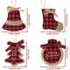 thumbnail image 2 of Adornos Navideños Para Árbol, 8 Piezas, Rojo, Negro, Búfalo, Cuadros, Costura, Arpillera, Adornos Colgantes Jormftte WMZY-860, 2 of 6