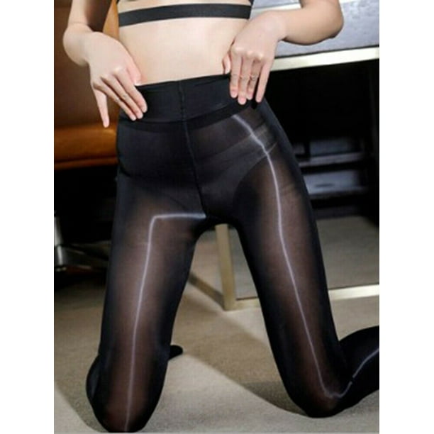 SUNSIOM Women Shiny Transparent Tights, Oil Glossy Sheer Ultra Thin  Pantyhose 
