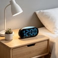 thumbnail image 4 of EGNMCR Home Office Furniture Electronic Clock Multi Functional Digital Alarm Clock Date Temperature Display LED Clock Plastics Digital Clock, 4 of 6