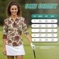 thumbnail image 7 of Uorisanigo Classic Rose Womens Golf Shirt with Zipper Size L Versatile Fashionable 3/4 Roll Sleeve Quick Dry Athletic Polo Shirts Soft Comfortable Tennis Tops Relaxed Workout Tops, 7 of 7