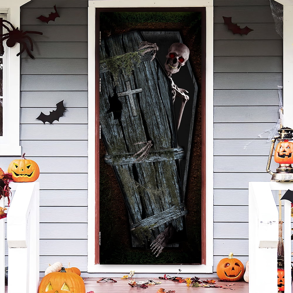 1 count Haunted Halloween Door Cover Party Accessory 1/Pkg 