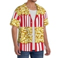 thumbnail image 2 of Fuzoiu Popcorn Print Men's Casual Short,Men's Short Sleeve Shirt,Mens Casual Button Down Shirts,Cuban Collar Summer Shirt for Beach, Vacation, and Outdoor Activities-4X-Large, 2 of 5