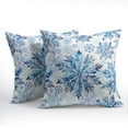 thumbnail image 2 of Christmas Pillow Covers 18x18 Set of 2 Decorations Blue White Snowflakes Throw Pillow Covers Decorative Vintage Winter Pillow Case Farmhouse Rustic Pillowcases Cozy Soft for Sofa Bed Chair Home Decor, 2 of 4