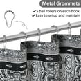 thumbnail image 2 of Black Shower Curtain, Black and White Bath Shower Curtains for Bathroom, Waffle Textured Fabric Shower Curtain Liner with 12 Hooks, Water Repellent, Machine Washable, 72x72, Black, 2 of 5
