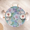 thumbnail image 4 of Ambesonne Floral Fitted Round Tablecloth, Vintage Hibiscus Roses Print, 56"- 60" Diameter, Lilac Seafoam and Green, 4 of 5