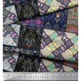 thumbnail image 3 of Soimoi Toile de Voile de Coton Ogee & Mandala Patchwork Tissu Imprimé par la Cour 42 Pouces de Large, 3 of 3