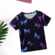 thumbnail image 2 of Blusa Casual para Niñas Gibobby camiseta de verano con estampado de mariposas negro 3-4 años, 2 of 5