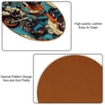 thumbnail image 5 of Motorcycle Set of 6 Microfiber Leather Round Coasters, 11x11 cm/4.3x4.3 in, Drink Coasters for Home and Bar, Table Coasters, 5 of 6