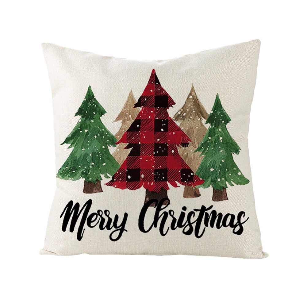 Red Christmas Pillow Case Santa Elk Sofa Car Throw Cushion Cover Xmas Home Decor 