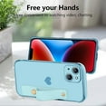 thumbnail image 5 of Designed for iPhone 14 Plus Case with Strap Stand Love Hearts Design for Women Girl Men,Plating with Wristband Kickstand Camera Lens Protection Bumper for iPhone 14 Plus 6.7"-Blue, 5 of 12
