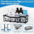 thumbnail image 5 of Shower Caddy Adhesive 2/4 Pack, Shower Shelves For Inside Shower With Hooks, 40lbs Max-Load,No Drilling & Rustproof,  Large Capacity Shower Organizers And Storage, 5 of 6